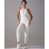 Гладкий комбінізон Leggings Body Crop T-shirt model 56 (White-gray)